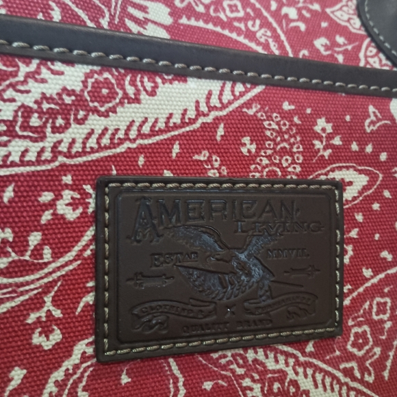 American Living Large Tote Red Paisley Print - Picture 7 of 12